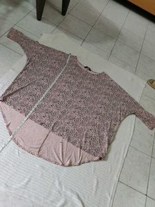 Pink Dalmatian Print Tunic Top
