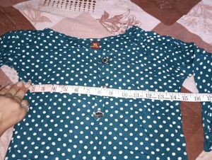 Teal Polka Dot Kurta