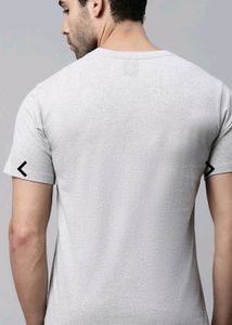 OlTypography Print Slim Fit Crew-Neck T-shirt Gray