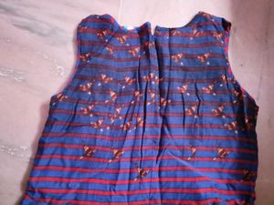 Stylish Blue &amp; Red Printed Dress
