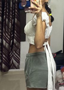 White Off-Shoulder Crop Top