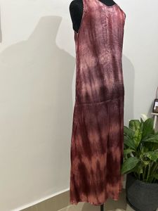 Satin Tie-Dye Maxi Dress