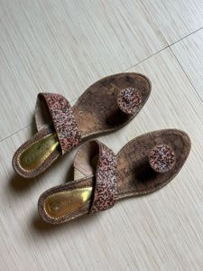 Beaded Wedge Sandals
