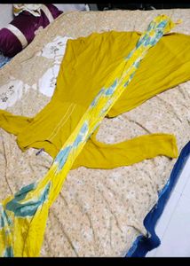 Combo Of Yellow and pink frock  &amp; Dupatta