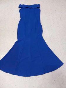 Elegant Blue &amp; Gold Occasion Dress