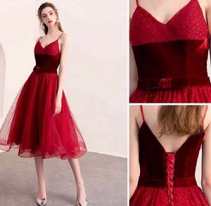 Red flared dress