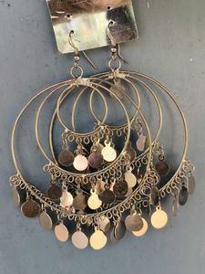 Boho Hoop Earrings with Coin Charms