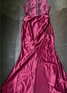 Elegant Maroon Embellished Gown
