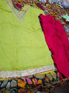 Embellished Lime Green Kurta