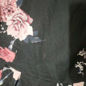 Floral Print Black Dress🌸