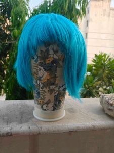 light Blue Bob bulma dragon ball cosplay Wig