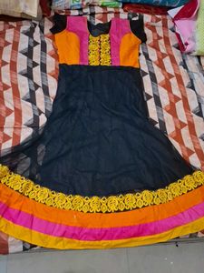 Colorful Embroidered Ethnic Gown