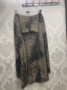Leopard Print Turtleneck Mini Dress