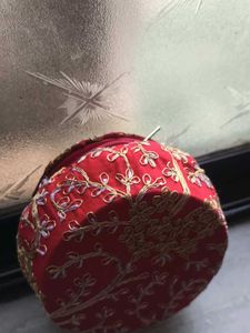 Embroidered Red Jewelry Box