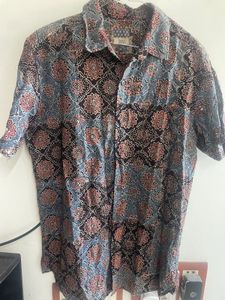 Taavi Ajrakh Hand Block Printed Pure Cotton Shirt