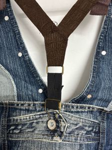 Denim Vest with Suspenders