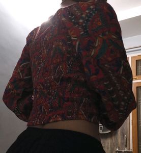 Tribal Printed Ethnic Crop Top