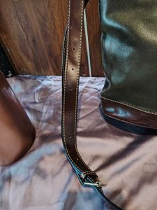 Dark Green &amp; Brown Shoulder Bag