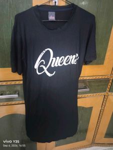 dark Black "Queens" Graphic T-Shirt /top /dress