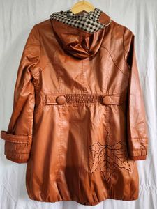 Stylish Brown Faux Leather Jacket