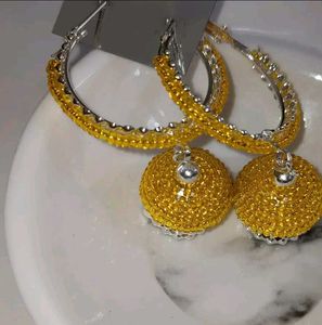 Sparkling Jhumka Hoop Earrings