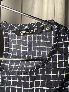 Chic Sleeveless Dark Blue Plaid Knot Front Top