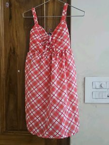 Red & White Checkered Summer Dress