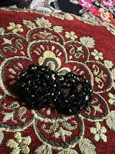 Sparkling Black Beaded Stud Earrings