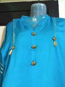Blue Tunic with Gold Accents