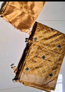 Vibrant Yellow Embroidered Saree