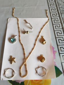 Chain,Pendal,Ring,Earing Combo