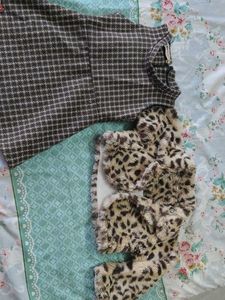 Girls Dress and Leopard Print Jacket Set