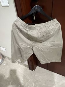 Men's Beige Corduroy Drawstring Shorts