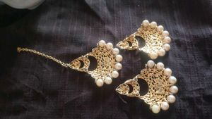 Elegant Gold Pearl Jewellery Set