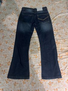 Flared Blue Denim Jeans