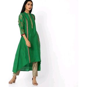 Rangmanch by Pantaloons - Printed Kurta with Asymmetrical Hemline