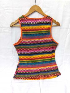 Vibrant Geometric Print Sleeveless Top