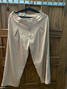 Stylish Beige Wide-Leg Trousers