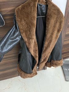 SAVANA BELTED FAUX LEATHER COAT - never worn