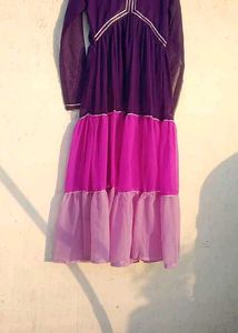 Beautiful Purple &amp; Pink Ethnic Gown