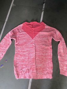 Pink &amp; White Marled Knit Top