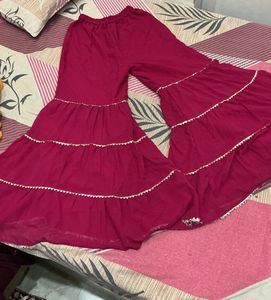 Elegant pink sharara set