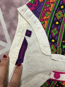 White Kurta with Embroidered Neckline
