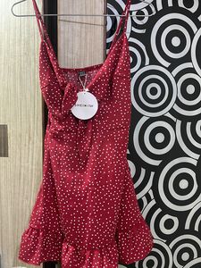 Polka Dot Red Tie Dress