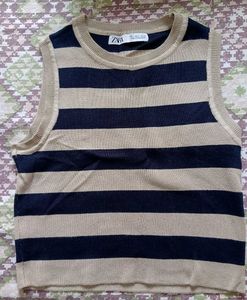 Striped Knit Vest tank top🤎