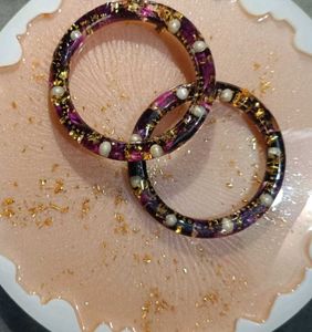 Unique Resin Bangles with mangalsutra and Pearls