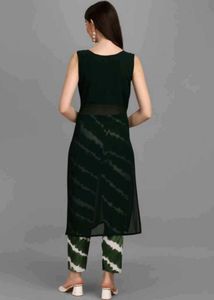 Stylish black pleated kurti with Tie-Dye palazzo s