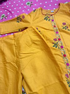 Yellow Floral Kurta Set