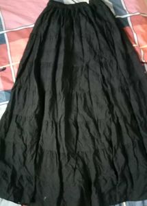 Boho Tiered Black Maxi Skirt