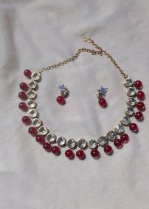 Trendy Alloy & Kundan Bead Necklace Set